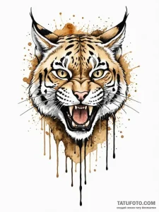 Lynx fangs dripping venom, ink illustration f... - эскиз тату (№1751565525_0, 03.07.2025 17:58) — Tatufoto.com