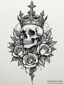 Burning serpent rising from crown, tattoo fla... - эскиз тату (№1751566559_0, 03.07.2025 18:15) — Tatufoto.com