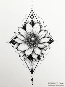 Fractured relic beneath celestial bloom, tatt... - эскиз тату (№1751566646_0, 03.07.2025 18:17) — Tatufoto.com