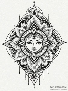 Sapphire crown devouring flame, tattoo flash... - эскиз тату (№1751568974_0, 03.07.2025 18:56) — Tatufoto.com