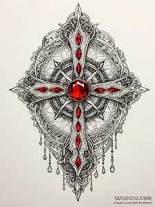 Jewel relic crowned with stars, artistic tatt... - эскиз тату (№1751569233_0, 03.07.2025 19:00) — Tatufoto.com
