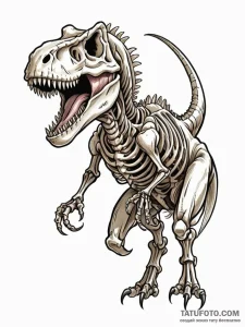 T-rex skeleton, but re-animated and roaring,... - эскиз тату (№1751571796_0, 03.07.2025 19:43) — Tatufoto.com