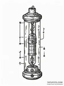 Nixie tube displaying a forgotten number, ink... - эскиз тату (№1751572348_0, 03.07.2025 19:52) — Tatufoto.com