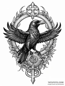 Raven claw clutching ancient coin, ink illust... - эскиз тату (№1751572863_0, 03.07.2025 20:01) — Tatufoto.com