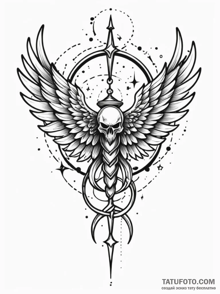 Clawed wings gripping stars, tattoo flash she… — эскиз тату (№1751573207_0, 03.07.2025 20:06) — Tatufoto.com