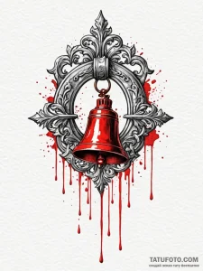 A classic bell on a door, welcoming,, tattoo... - эскиз тату (№1751573293_0, 03.07.2025 20:08) — Tatufoto.com