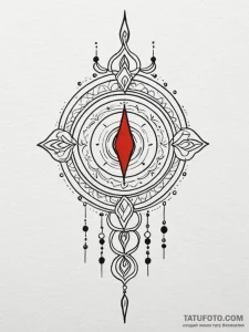 Ivory talisman glowing in void, tattoo line a... - эскиз тату (№1751573551_0, 03.07.2025 20:12) — Tatufoto.com