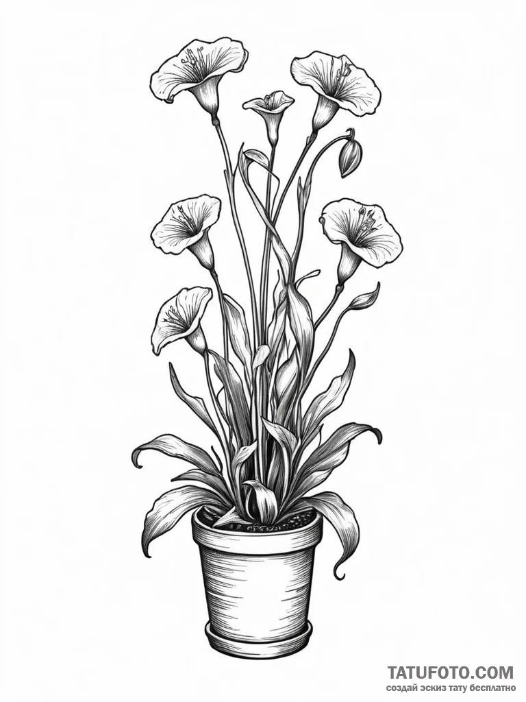 A carnivorous plant collection - эскиз тату (№1751573982_0, 03.07.2025 20:19) — Tatufoto.com