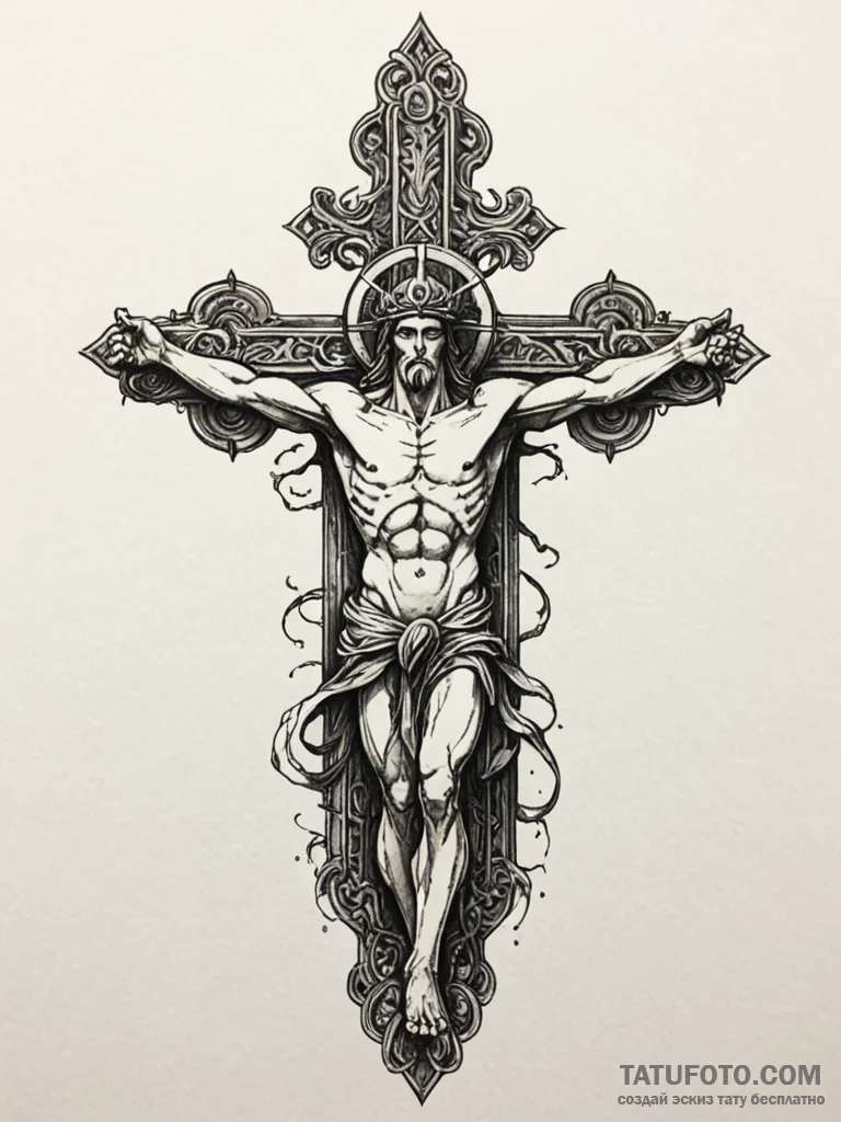 Eroded statue of a forgotten god, tattoo line… — эскиз тату (№1751574068_0, 03.07.2025 20:21) — Tatufoto.com