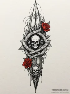 Obelisk cracked with glowing runes, artistic... - эскиз тату (№1751574495_0, 03.07.2025 20:28) — Tatufoto.com