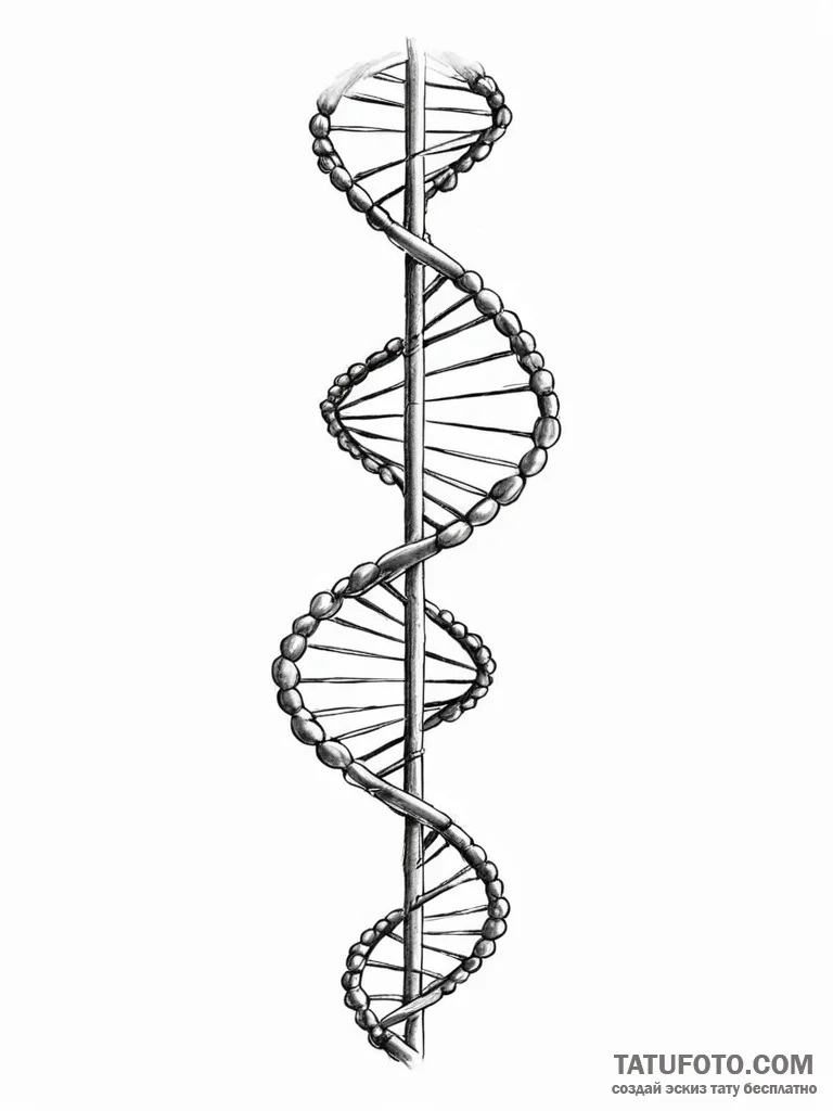 Dna helix - эскиз тату (№1751574581_0, 03.07.2025 20:29) — Tatufoto.com