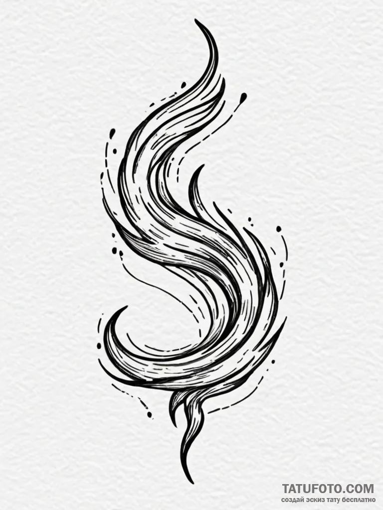 Whip of fire and shadow, ink illustration for... - эскиз тату (№1751575696_0, 03.07.2025 20:48) — Tatufoto.com