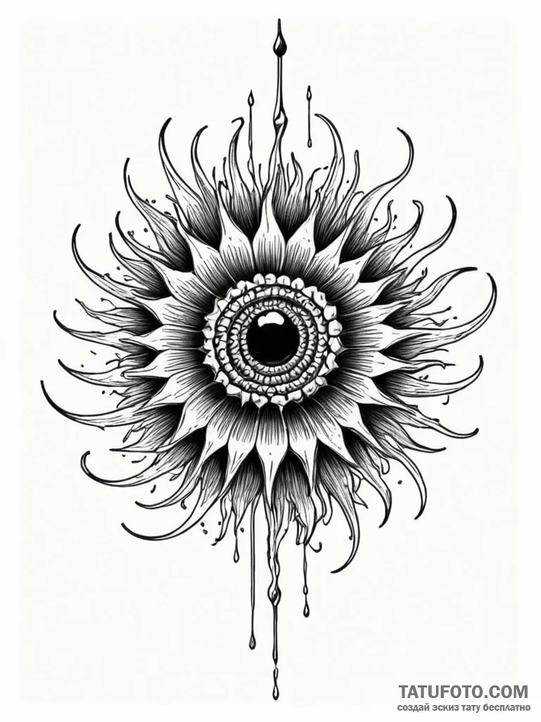 Magnetic ferrofluid forming a monstrous, shif... - эскиз тату (№1751576042_0, 03.07.2025 20:54) — Tatufoto.com