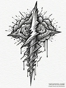 Anvil struck by a bolt of lightning, tattoo l... - эскиз тату (№1751576387_0, 03.07.2025 20:59) — Tatufoto.com