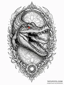 Crocodile, tattoo sketch design, highly detai... - эскиз тату (№1751577069_0, 03.07.2025 21:11) — Tatufoto.com