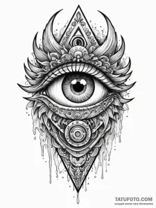 Kaiju eye peering through mist, tattoo drawin... - эскиз тату (№1751577327_0, 03.07.2025 21:15) — Tatufoto.com