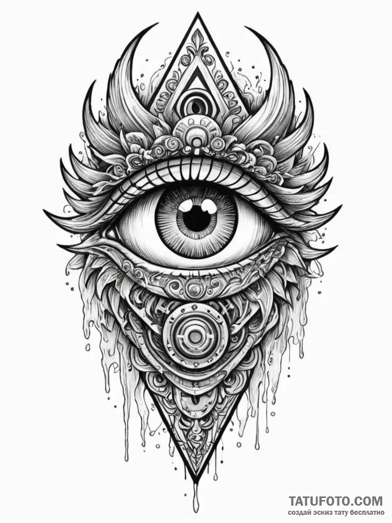 Kaiju eye peering through mist, tattoo drawin... - эскиз тату (№1751577327_0, 03.07.2025 21:15) — Tatufoto.com
