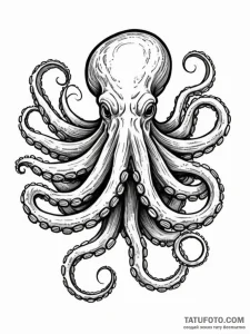 Octopus, ink illustration for tattoo, detaile... - эскиз тату (№1751577758_0, 03.07.2025 21:22) — Tatufoto.com
