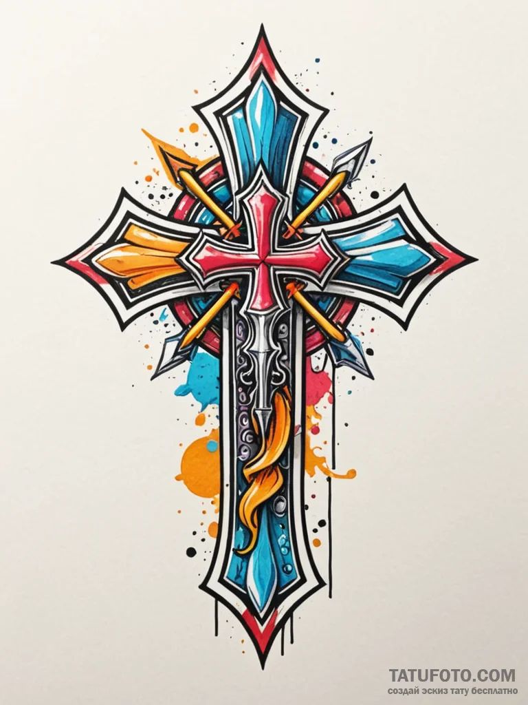 A templar knight's cross, tattoo flash sheet... - эскиз тату (№1751578359_0, 03.07.2025 21:32) — Tatufoto.com