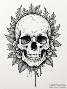 Memento mori (still life with a skull) - эскиз тату (№1751578702_0, 03.07.2025 21:38) — Tatufoto.com