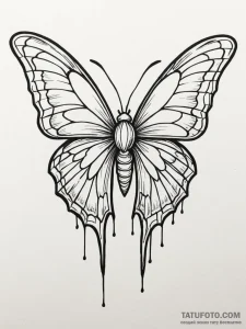 Apocalyptic moth with broken wings, tattoo dr... - эскиз тату (№1751579731_0, 03.07.2025 21:55) — Tatufoto.com