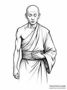 Monk - эскиз тату (№1751580074_0, 03.07.2025 22:01) — Tatufoto.com