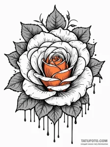 Engraved rose bleeding into void, artistic ta... - эскиз тату (№1751580417_0, 03.07.2025 22:06) — Tatufoto.com