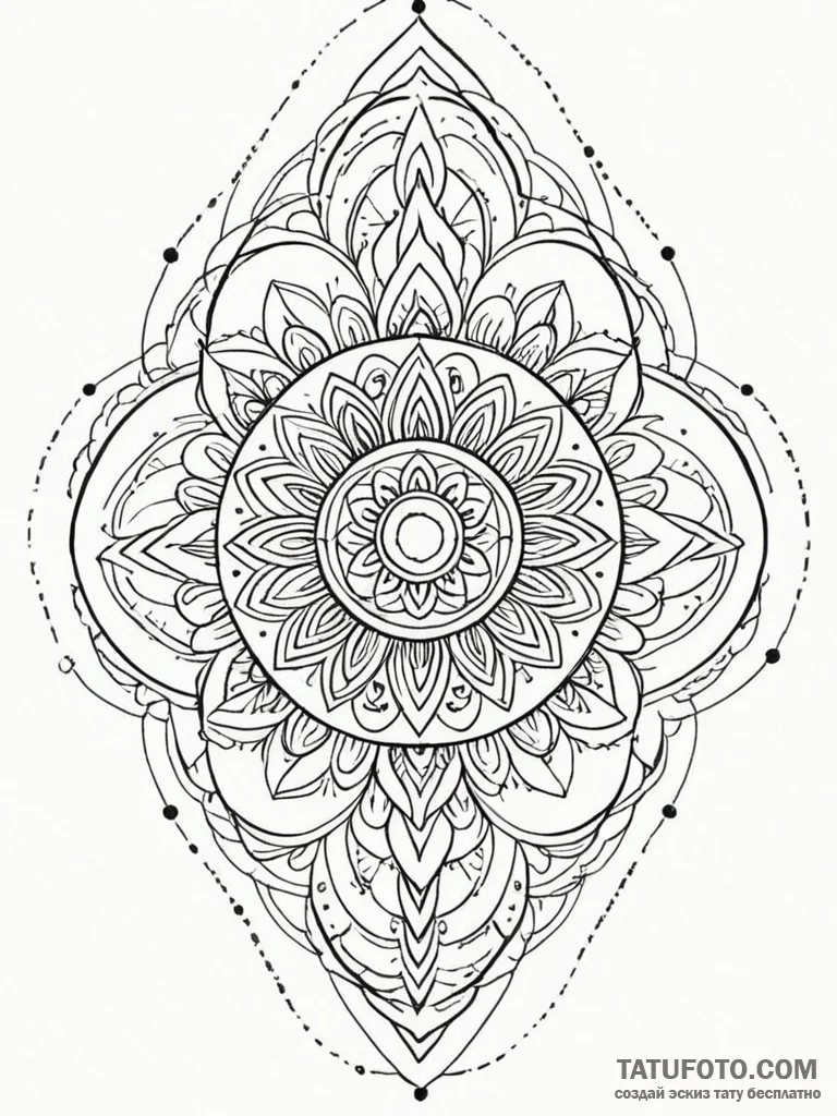 Kaleidoscope pattern, geometric and colourful... - эскиз тату (№1751580589_0, 03.07.2025 22:09) — Tatufoto.com