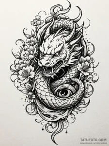 Haunted serpent crowned with roots, tattoo dr... - эскиз тату (№1751581103_0, 03.07.2025 22:18) — Tatufoto.com