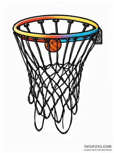 A classic basketball net, woven,, tattoo sket... - эскиз тату (№1751581360_0, 03.07.2025 22:22) — Tatufoto.com