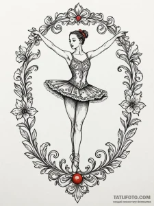 A detailed ballet barre, training,, tattoo li... - эскиз тату (№1751581617_0, 03.07.2025 22:26) — Tatufoto.com