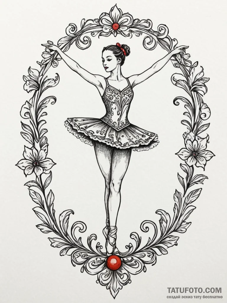 A detailed ballet barre, training,, tattoo li... - эскиз тату (№1751581617_0, 03.07.2025 22:26) — Tatufoto.com