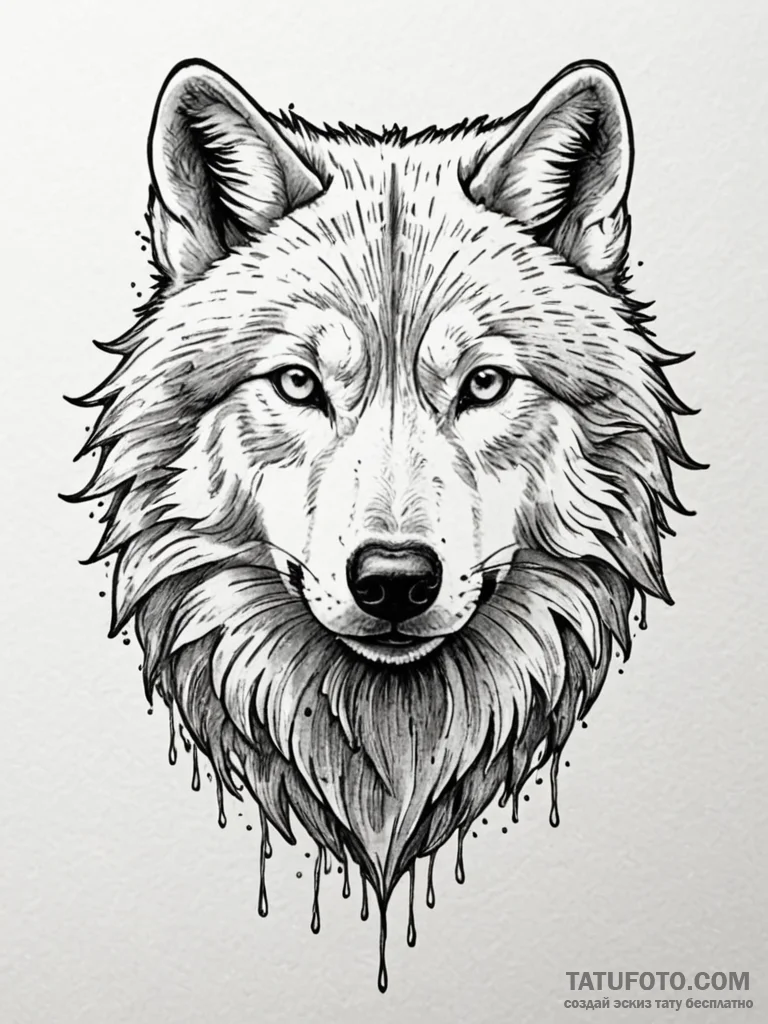 Arctic wolf with frost-encrusted fur, concept… — эскиз тату (№1751582302_0, 03.07.2025 22:38) — Tatufoto.com