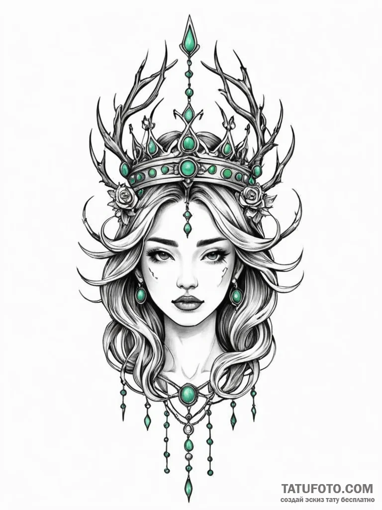 Jade relic crowned with thorns, tattoo line a... - эскиз тату (№1751583499_0, 03.07.2025 22:58) — Tatufoto.com