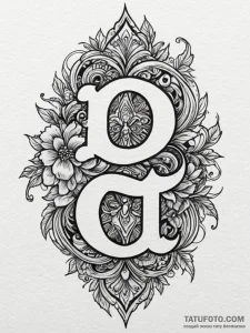 A flowing banner with a custom word, ornate s... - эскиз тату (№1751584447_0, 03.07.2025 23:14) — Tatufoto.com