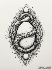 Serpent egg beneath spectral mist, concept ar... - эскиз тату (№1751584532_0, 03.07.2025 23:15) — Tatufoto.com