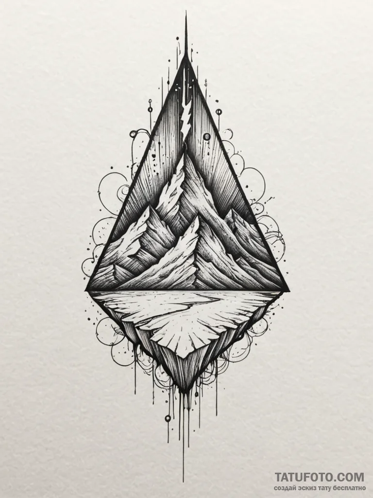 Zircon blade beneath spectral rift, ink illus... - эскиз тату (№1751584618_0, 03.07.2025 23:16) — Tatufoto.com
