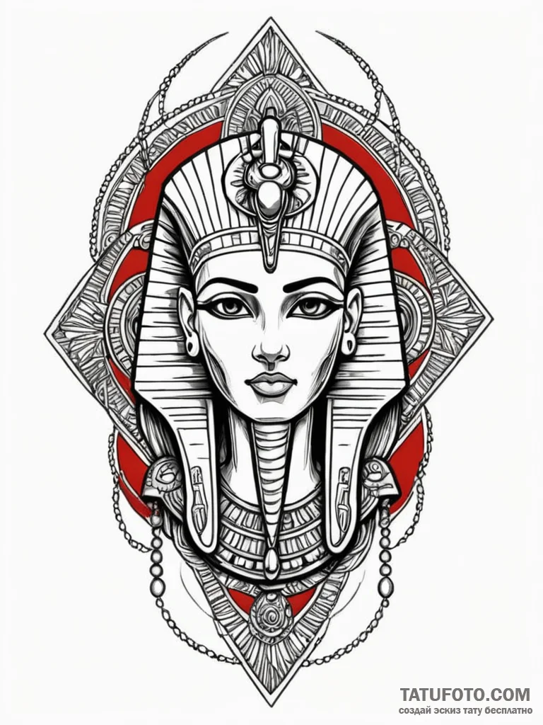 Egyptian sarcophagus, artistic tattoo sketch,... - эскиз тату (№1751585478_0, 03.07.2025 23:31) — Tatufoto.com