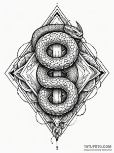 Glacial serpent crowned in bone, tattoo drawi... - эскиз тату (№1751586678_0, 03.07.2025 23:51) — Tatufoto.com