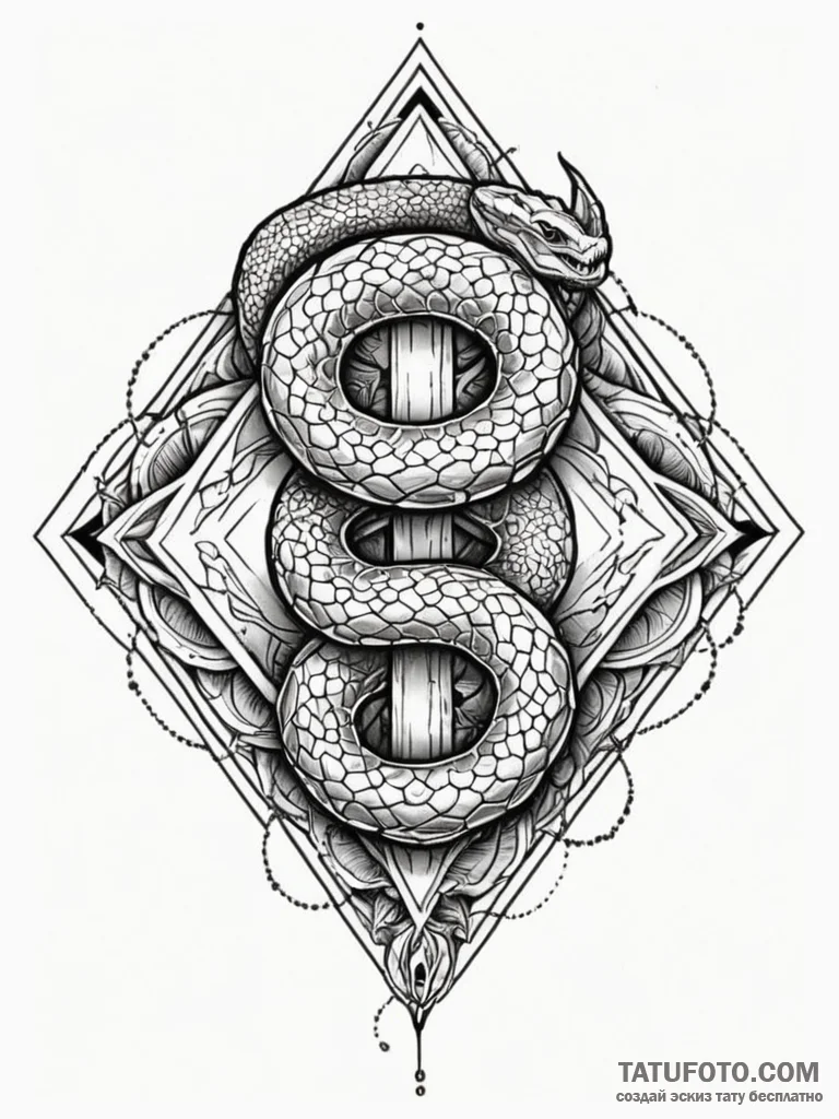 Glacial serpent crowned in bone, tattoo drawi… — эскиз тату (№1751586678_0, 03.07.2025 23:51) — Tatufoto.com