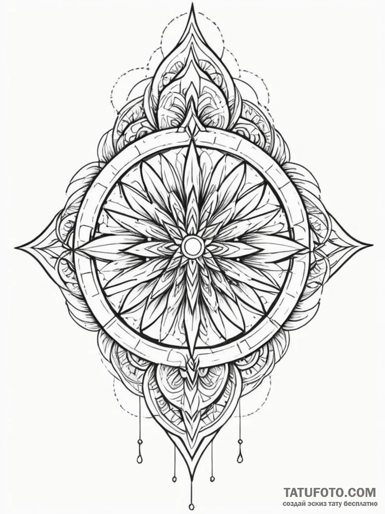 Phoenix bloom through fractured spire, tattoo... - эскиз тату (№1751586847_0, 03.07.2025 23:54) — Tatufoto.com