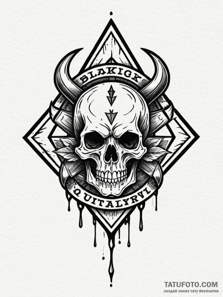 Outlaw badge rusted with age, tattoo line art... - эскиз тату (№1751587019_0, 03.07.2025 23:56) — Tatufoto.com