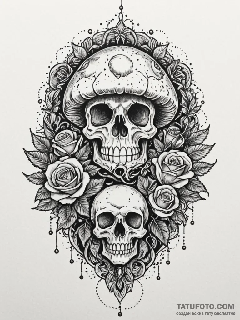 Power-up mushroom from mario, ink illustratio... - эскиз тату (№1751587190_0, 03.07.2025 23:59) — Tatufoto.com