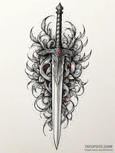 Animated vine grasping sword, concept art for... - эскиз тату (№1751588175_0, 04.07.2025 00:16) — Tatufoto.com