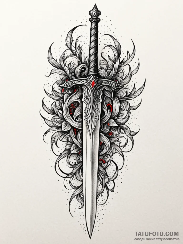 Animated vine grasping sword, concept art for... - эскиз тату (№1751588175_0, 04.07.2025 00:16) — Tatufoto.com