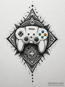 Nintendo 64 logo, 3d style, tattoo drawing ou... - эскиз тату (№1751589386_0, 04.07.2025 00:36) — Tatufoto.com