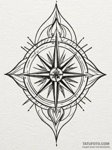 Wind rose, tattoo flash sheet design, sepia t... - эскиз тату (№1751589473_0, 04.07.2025 00:37) — Tatufoto.com