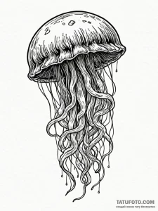 Jellyfish with tentacles made of cosmic nebul... - эскиз тату (№1751590422_0, 04.07.2025 00:53) — Tatufoto.com