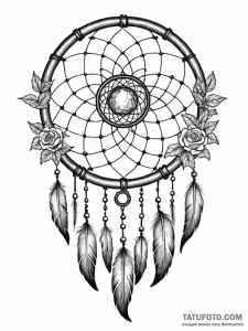 Dreamcatcher with a geode slice as its center... - эскиз тату (№1751590681_0, 04.07.2025 00:58) — Tatufoto.com