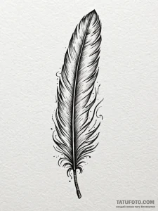 A burning feather, artistic tattoo sketch, de... - эскиз тату (№1751591322_0, 04.07.2025 01:08) — Tatufoto.com